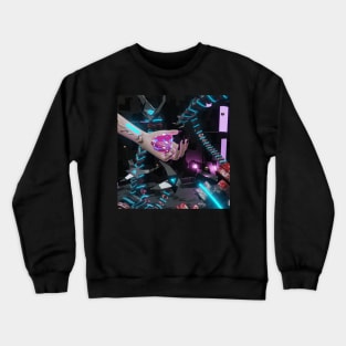 COLD LOVE. SCI-FI FUTURISTIC ART. ROBOTs and HEART Crewneck Sweatshirt